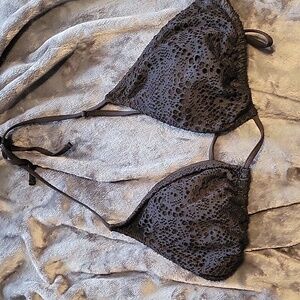 Mossimo black lace triangle bikini top